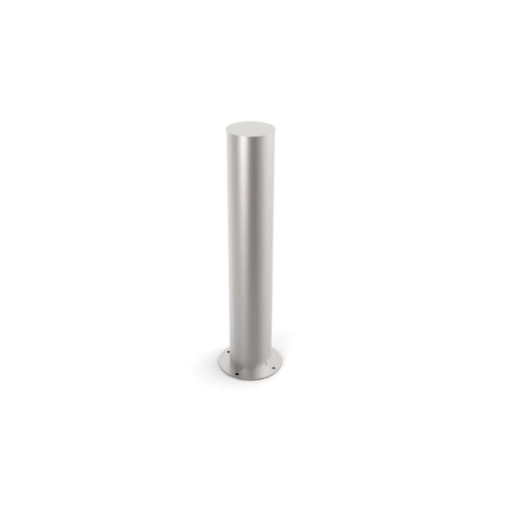 Bolard din inox cap drept cu flansa, Ø 154 mm