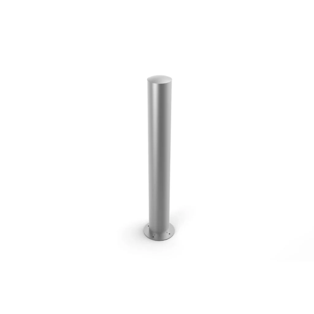 Bolard din inox cap semibombat cu flansa, Ø 101 mm