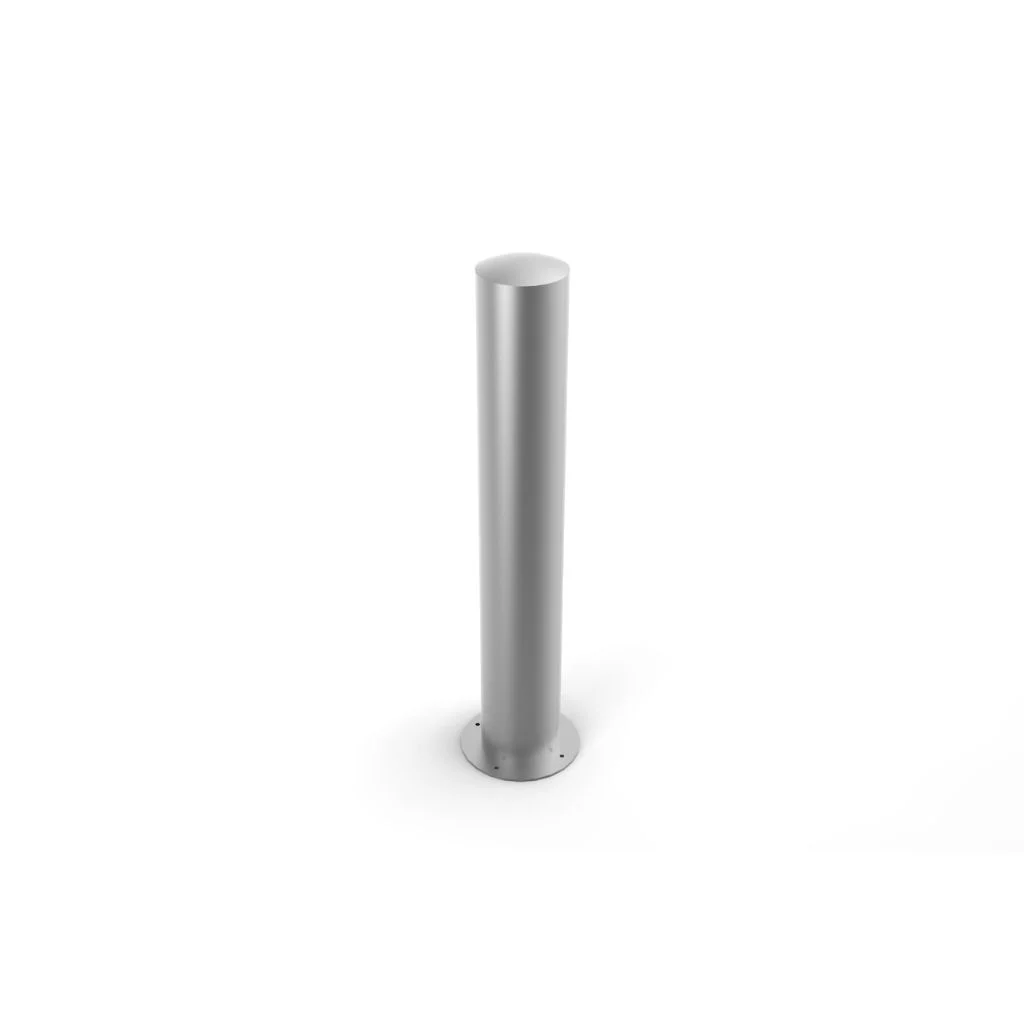 Bolard din inox cap semibombat cu flansa, Ø  140 mm