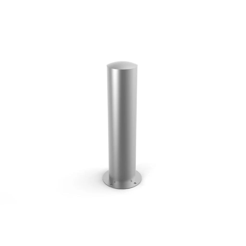 Bolard din inox cap semibombat cu flansa, Ø  205 mm