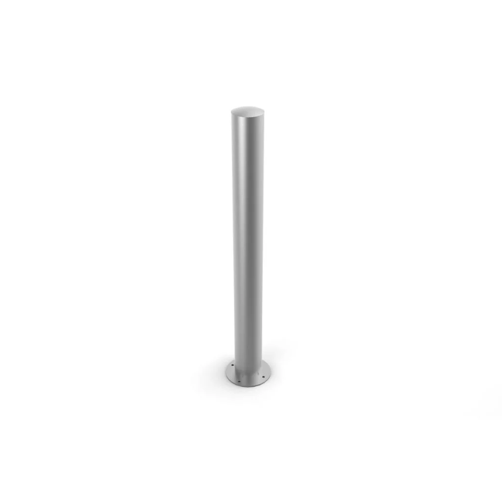 Bolard din inox cap semibombat cu flansa, Ø  76 mm