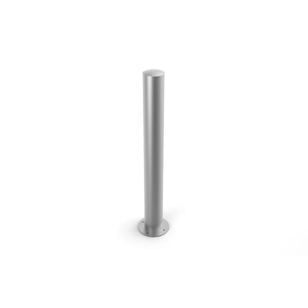 Bolard din inox cap semibombat cu flansa, Ø  89 mm