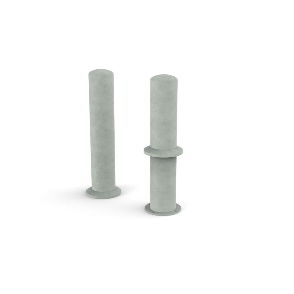 Bolard din otel cap semibombat cu flansa, Ø 60 mm