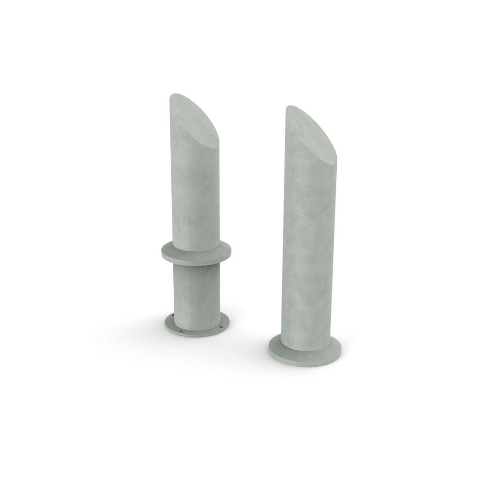 Bolard din otel cap tesit cu flansa, Ø 168 mm