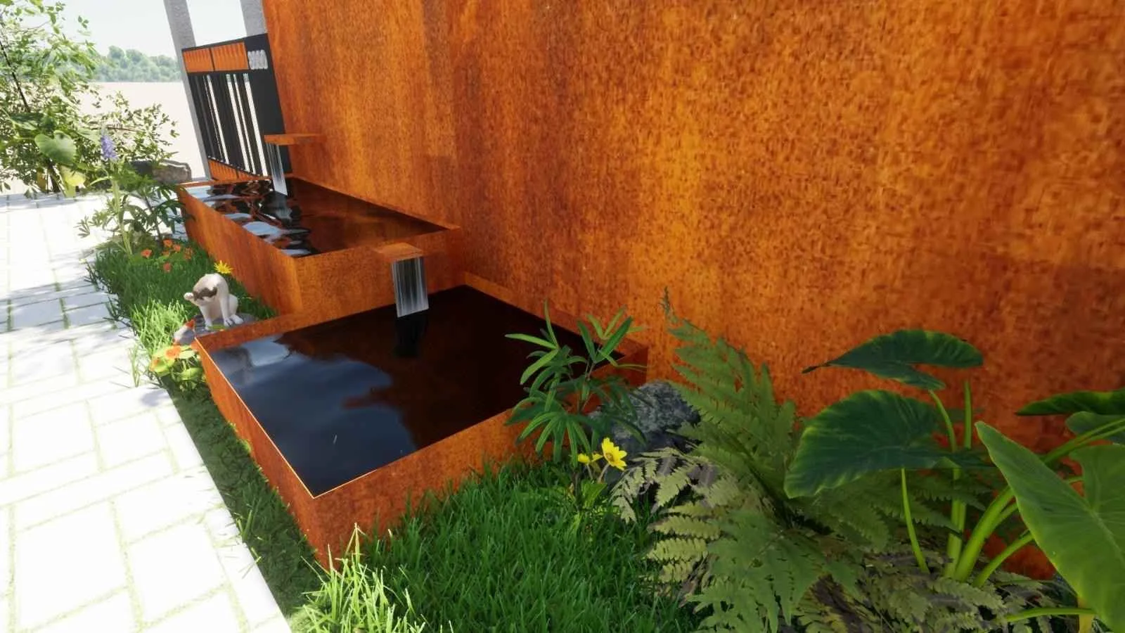 Cascada decorativa din Corten 600cm - imagine 1
