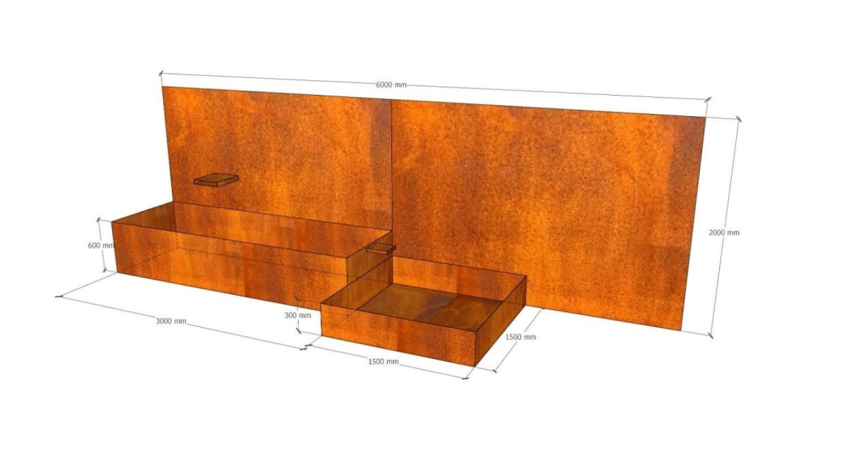 Cascada decorativa din Corten 600cm - imagine 2