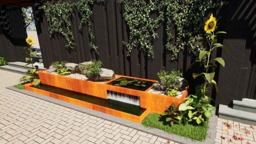 Cascada decorativa din Corten 600x60cm