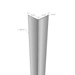 Colțar inox protecție perete 30×30 mm – trafic ușor, lungime 3 m - imagine 2