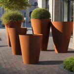 Jardiniere conice Corten