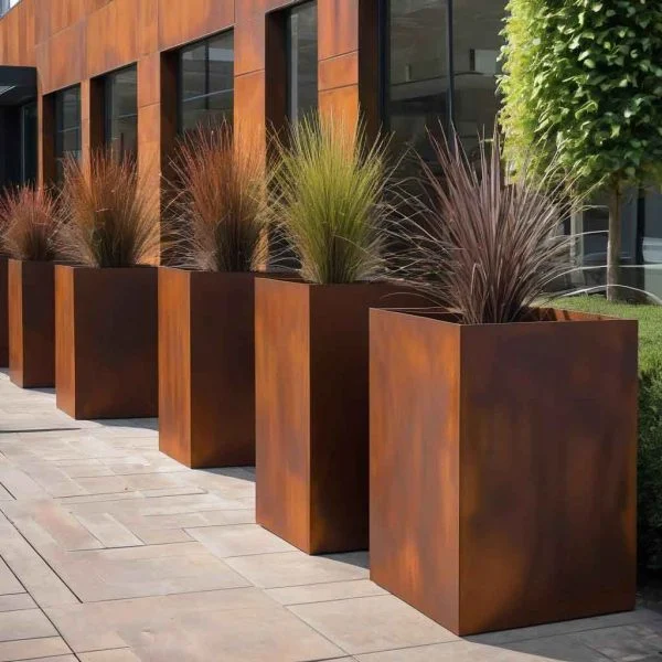Jardiniere dreptunghiulare Corten