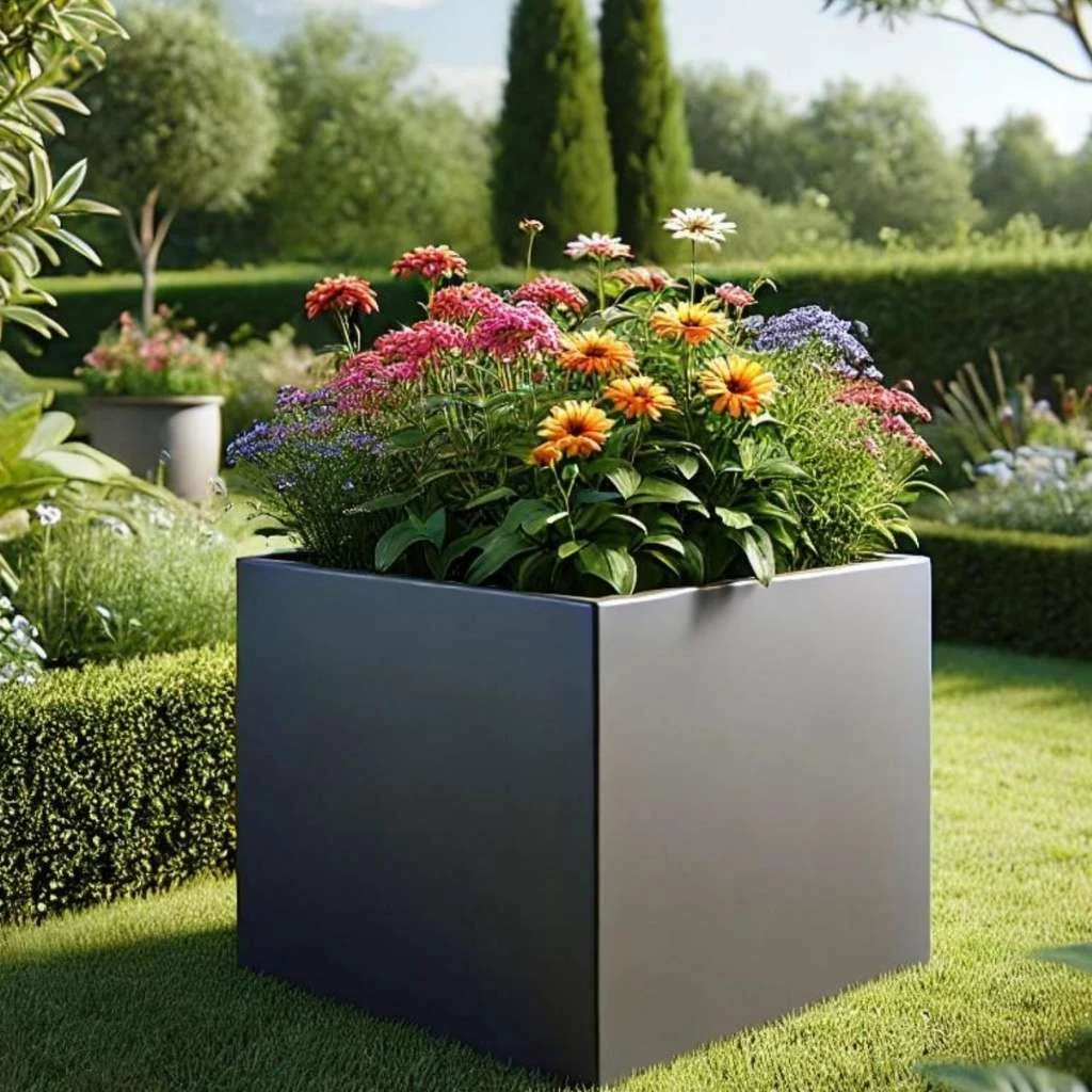 Jardiniere patrate Otel