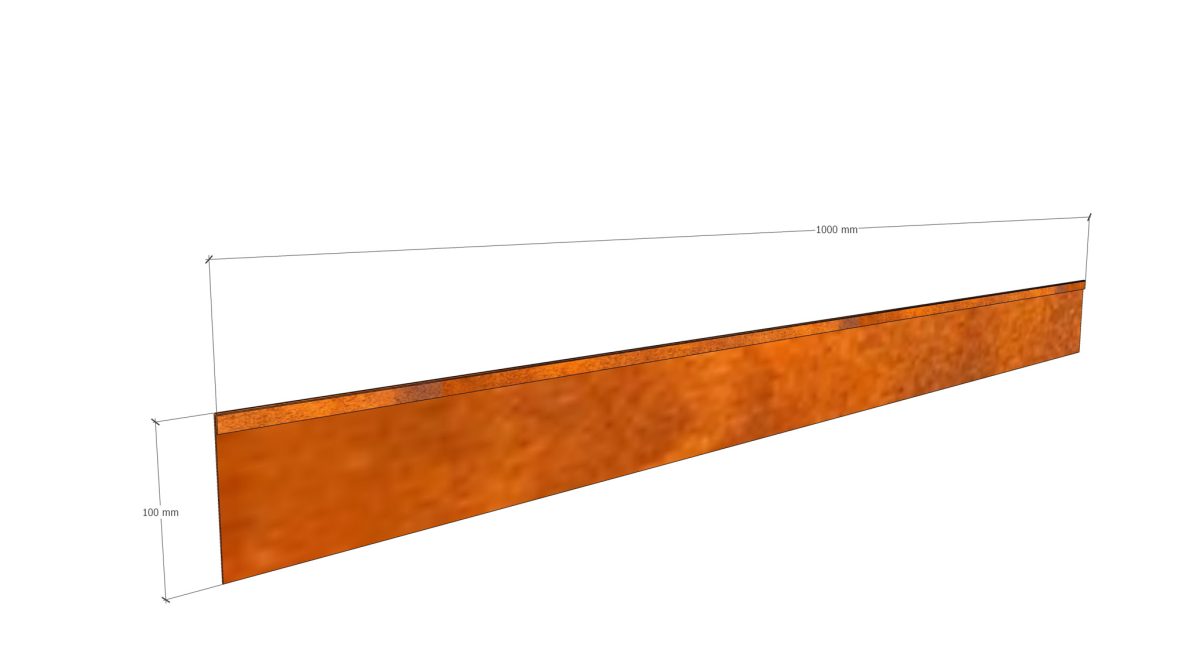 Delimitator gazon din otel corten 1000x100hx15x2mm - imagine 3