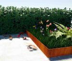 Delimitator gazon din otel corten 1000x100hx2mm
