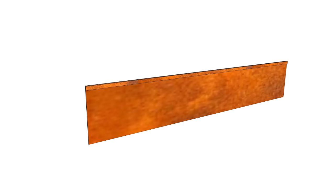 Delimitator gazon din otel corten 1000x200hx15x2mm - imagine 2