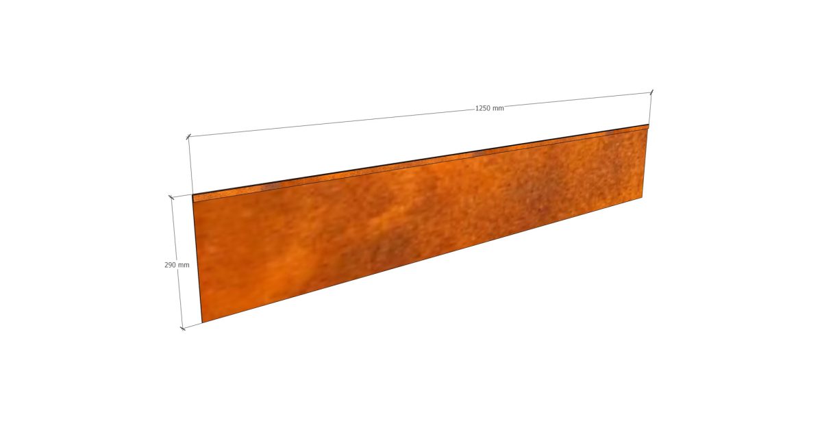 Delimitator gazon din otel corten 1250x290hx15x2mm - imagine 3