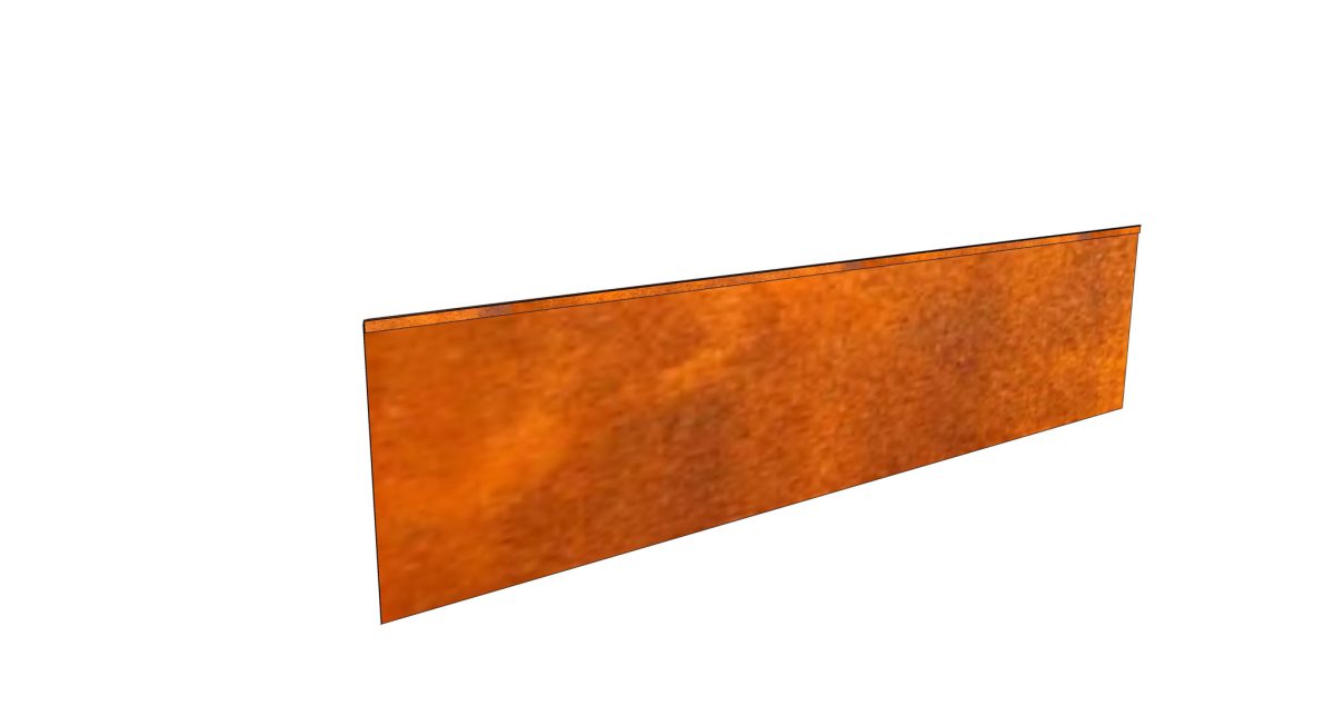Delimitator gazon din otel corten 1250x390hx15x2mm - imagine 2