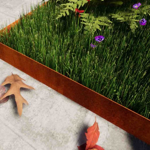 Delimitator gazon din otel corten 1500x290hx15x2mm