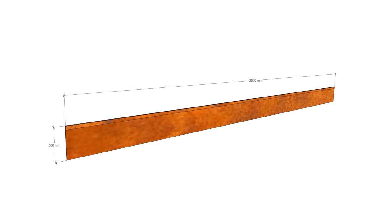 Delimitator gazon din otel corten 2500x100hx15x2mm - imagine 3