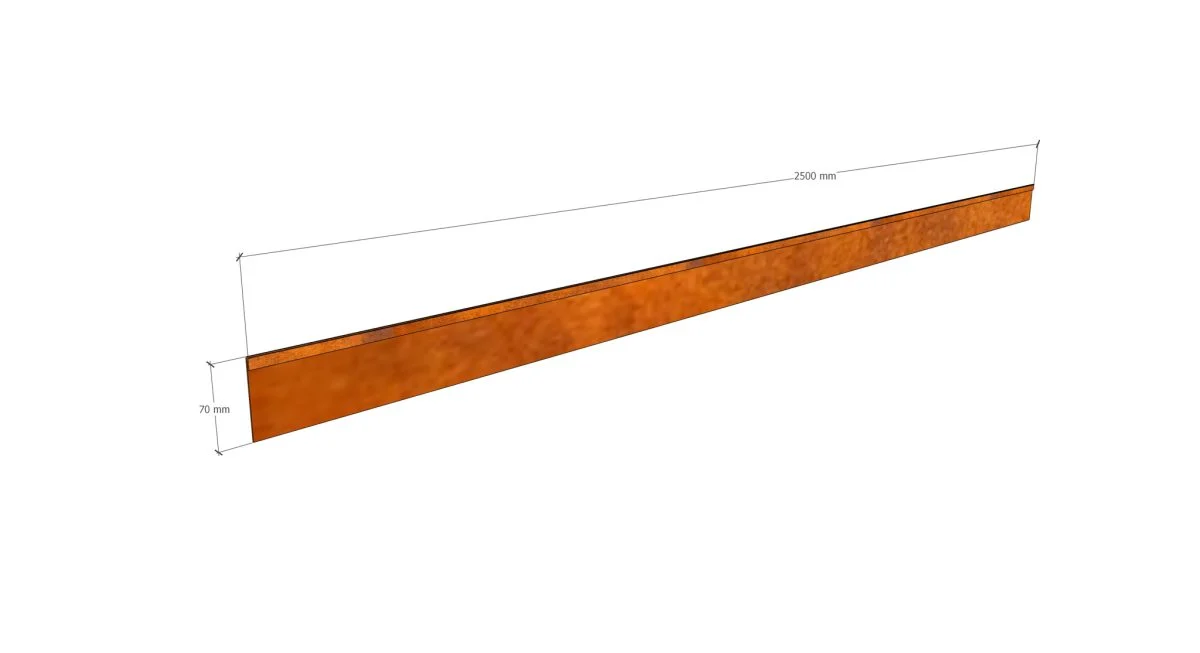 Delimitator gazon din otel corten 2500x70hx15x2mm - imagine 3