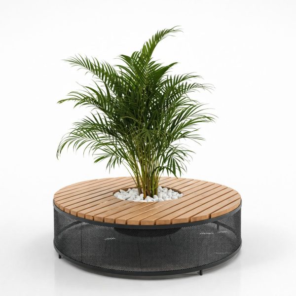 Banca metalica integrata cu jardiniere