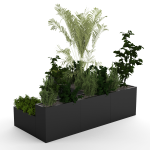 strat de grădină metalic dreptunghiular oțel vopsit negru