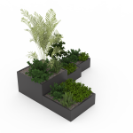 straturi de grădină metalice pătrate oțel vopsit gri