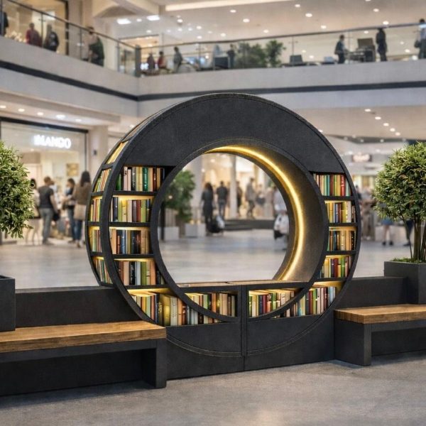 Banca urbana cu biblioteca indio