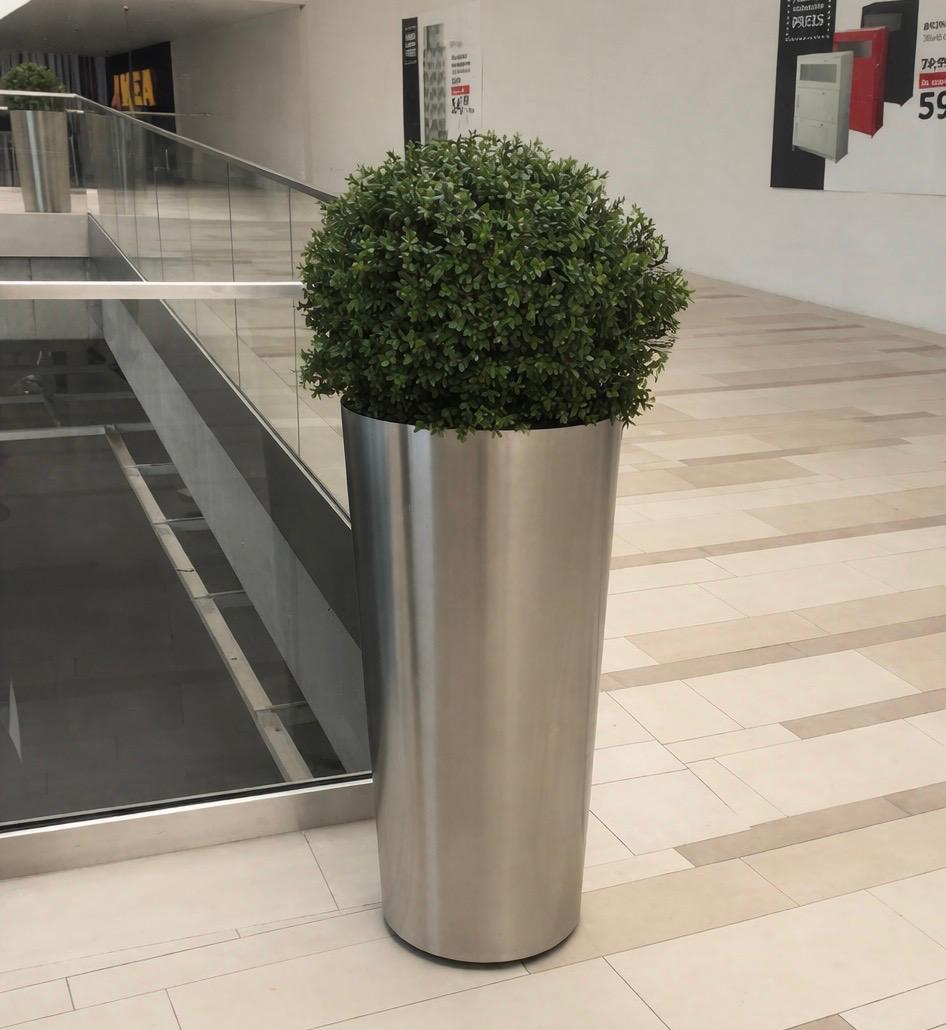 Jardiniere din inox sudură laser robotizată Indio — design arhitectural premium