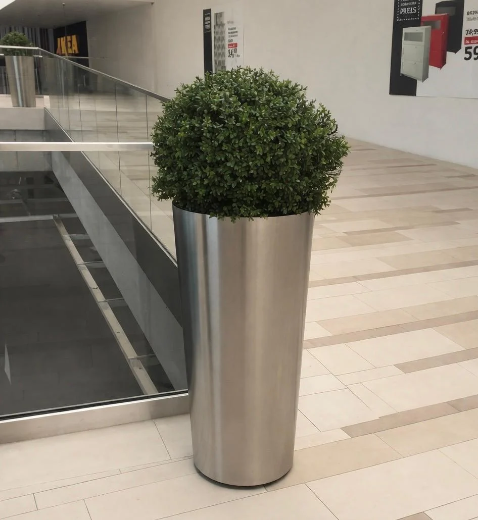 Jardiniere din inox sudură laser robotizată Indio — design arhitectural premium