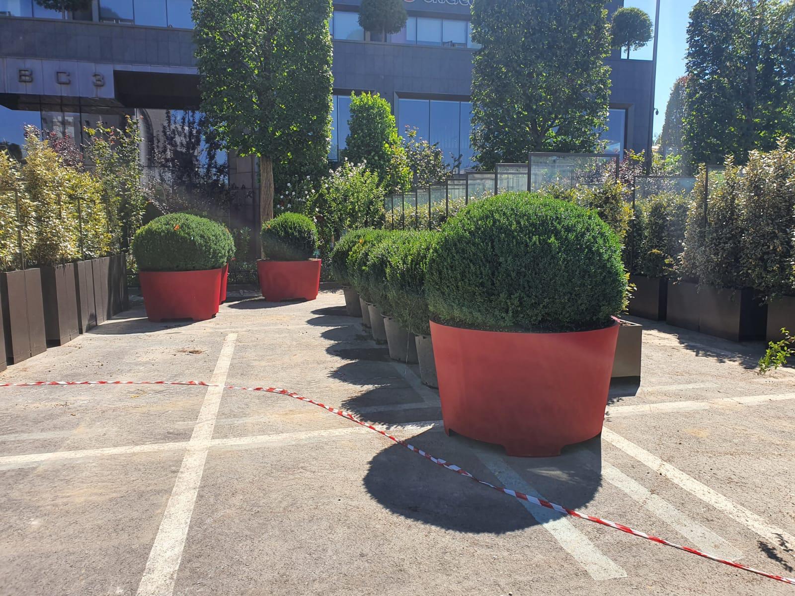 Jardiniere conice — montaj urban spații comerciale Iulius Town