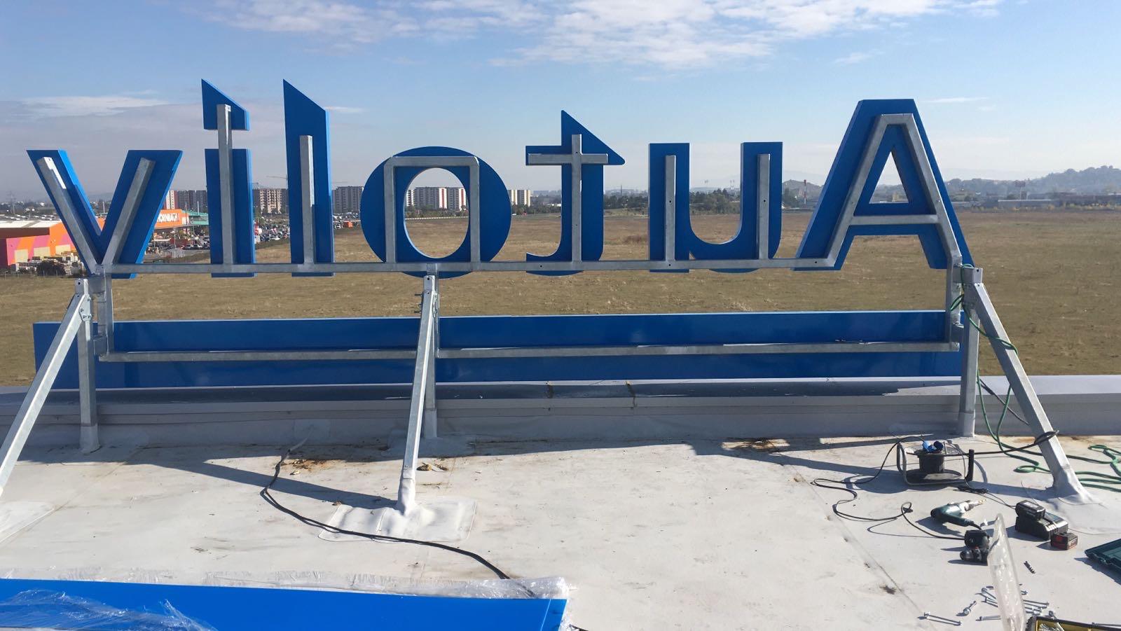 Logo Autoliv Brașov litere volumetrice structură FLOW LaserTube Indio