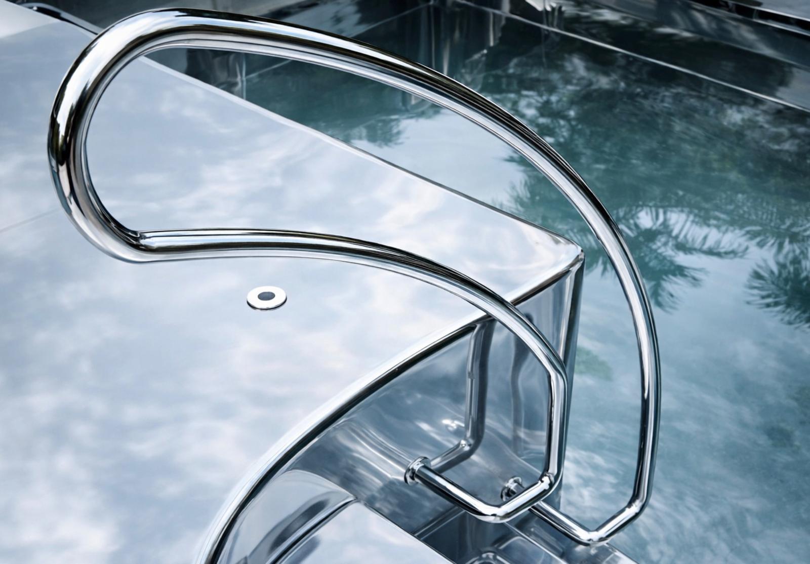 Scări piscină inox roluire profile debitare laser țeavă CNC