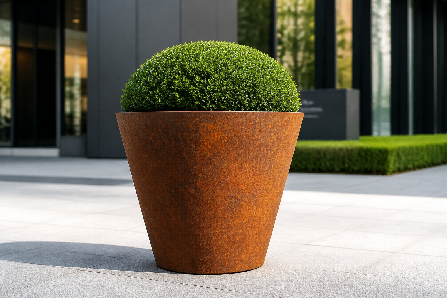 Jardinieră dreptunghiulară din oțel corten