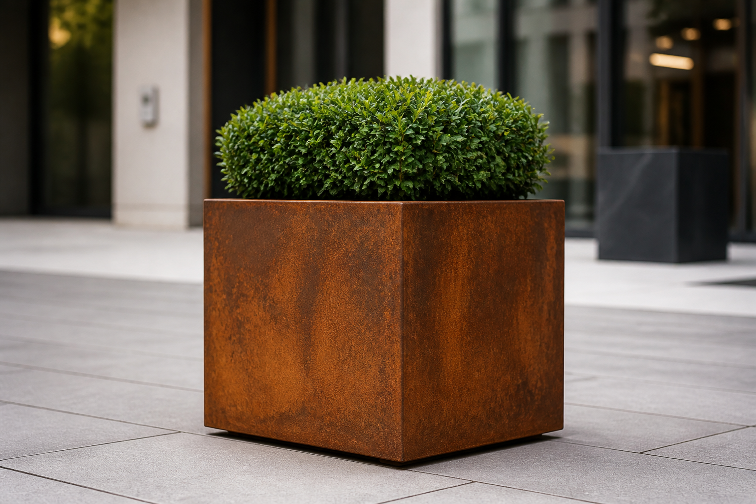 Jardinieră dreptunghiulară din oțel corten