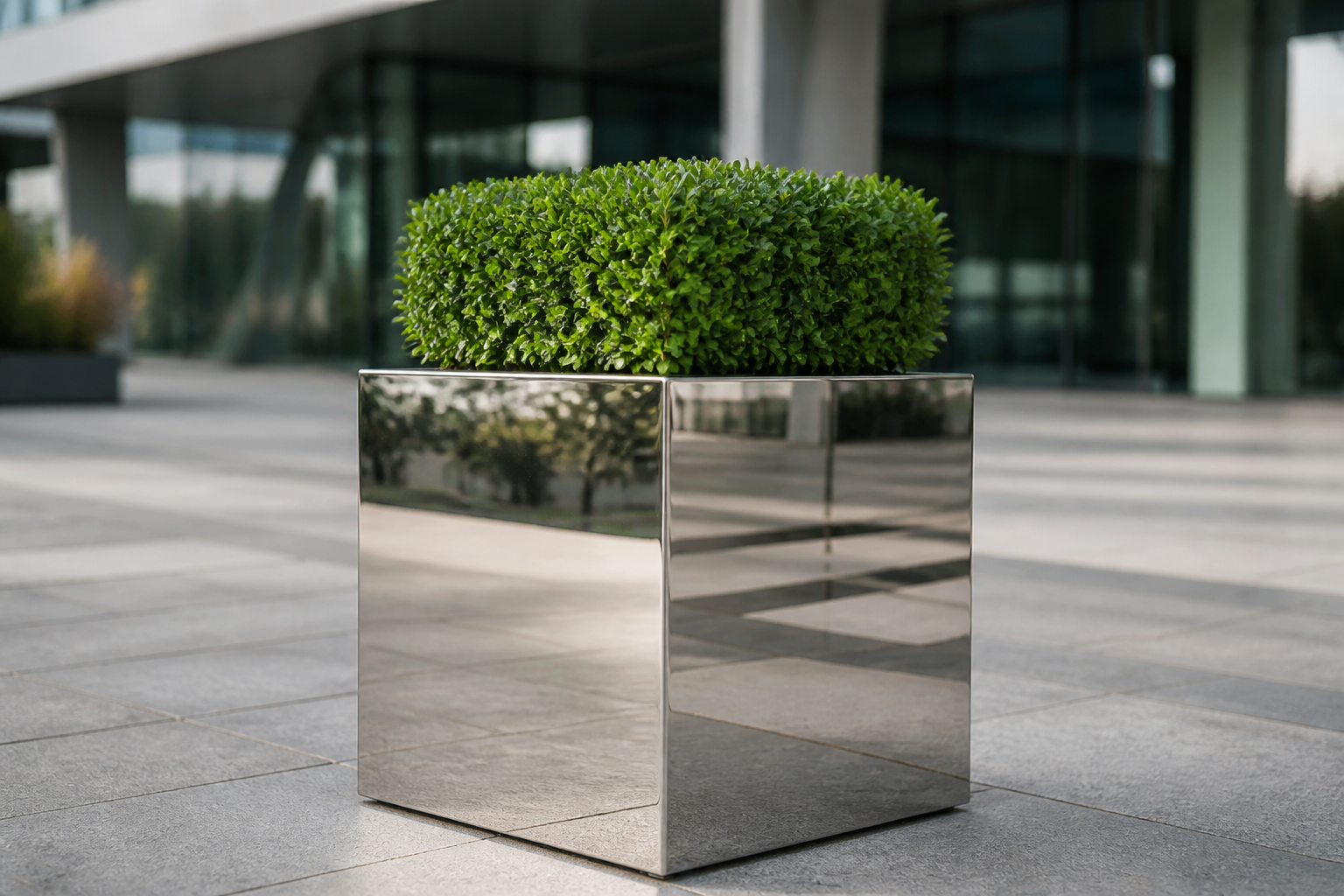 Jardinieră dreptunghiulară din inox