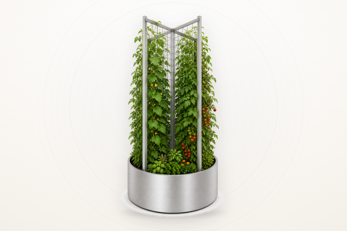 Jardinieră Indio Climbing Garden cu spalier, aluminiu, plante cățărătoare