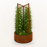 Jardinieră Indio Climbing Garden cu spalier, oțel Corten, plante cățărătoare