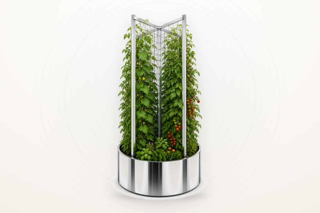 Jardinieră Indio Climbing Garden cu spalier, inox, plante cățărătoare