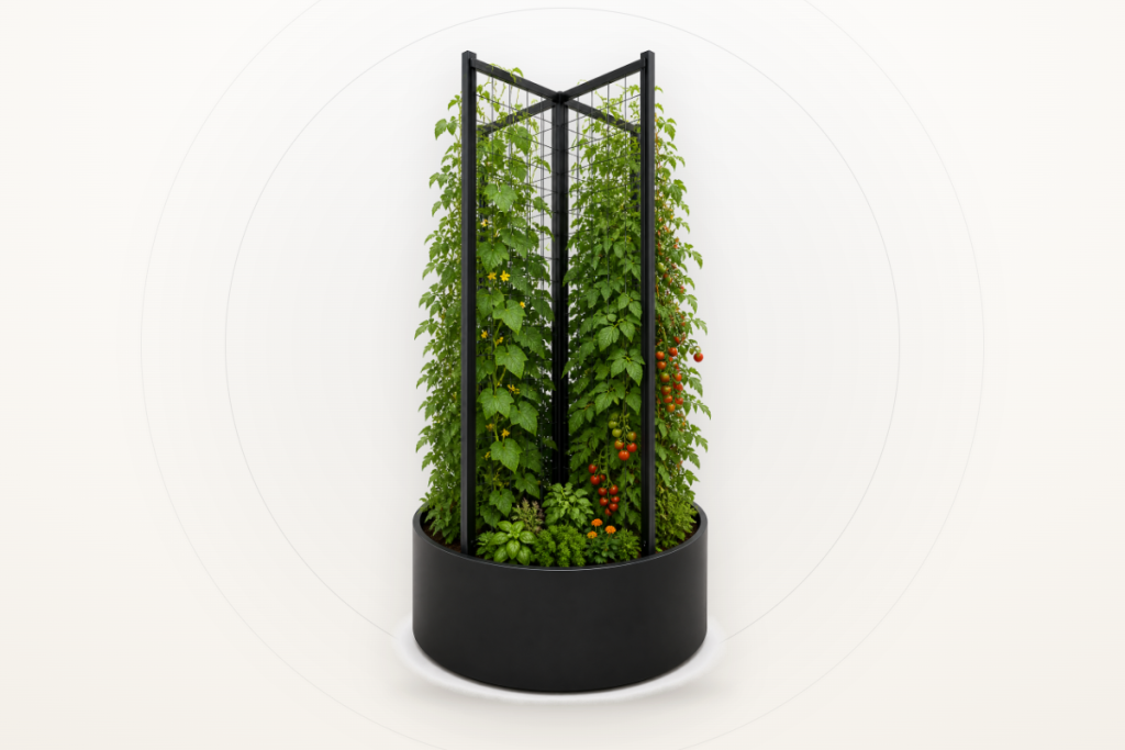 Jardinieră Indio Climbing Garden cu spalier, oțel vopsit negru, plante cățărătoare