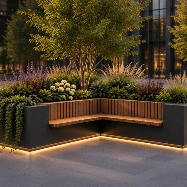 Indio NOOK™ — modul L jardinieră cu bancă